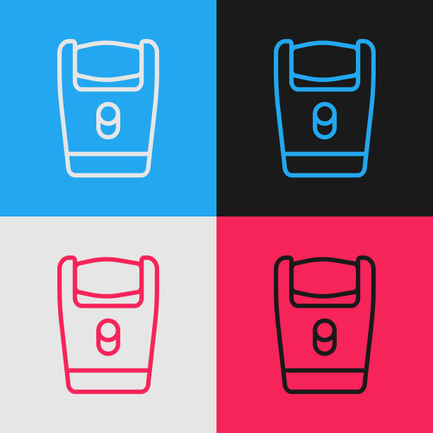 流行艺术线电动剃须刀片的男人图标图片下载