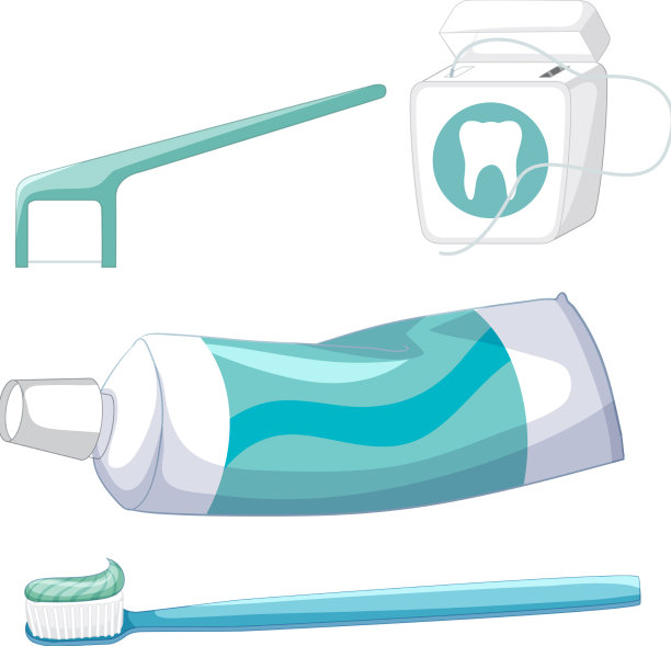 白色背景的牙齿清洁设备图片下载