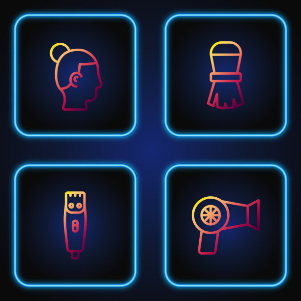 为男人设置线吹风机剪发发型图片下载