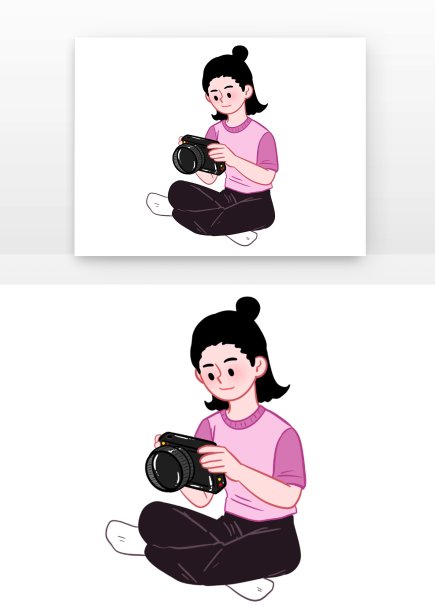 卡通摄影师拿着相机图片下载