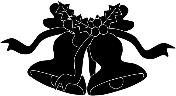 有趣的圣诞钟声剪影图片下载