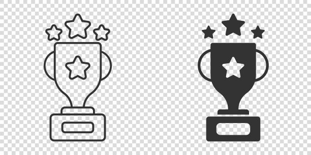 奖杯杯图标在扁平风格的高脚杯奖上图片下载