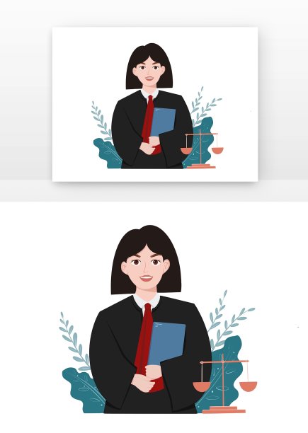 法律咨询日拿着法典的扁平律师图片下载