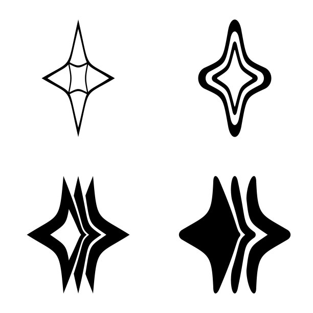 菱形星3平图标设置孤立在白色图片下载