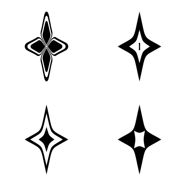 菱形星3平图标设置孤立在白色图片下载