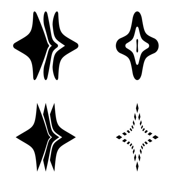 菱形星3平图标设置孤立在白色图片下载