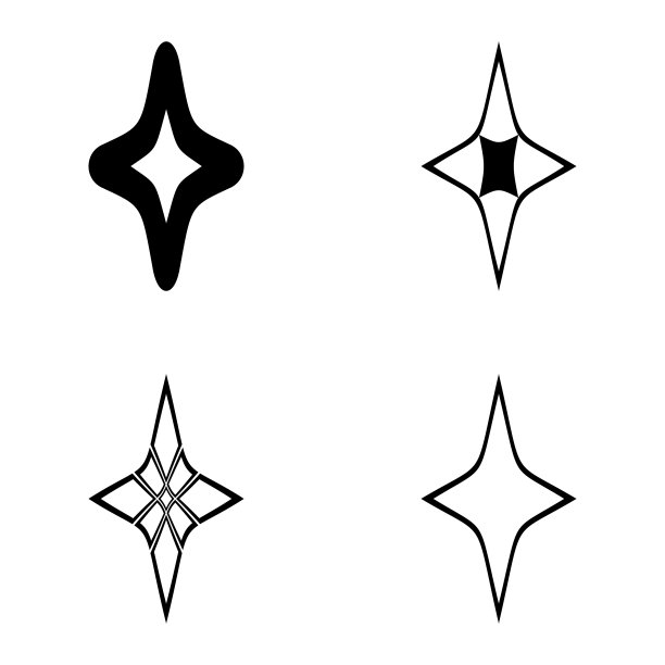 菱形星3平图标设置孤立在白色图片下载