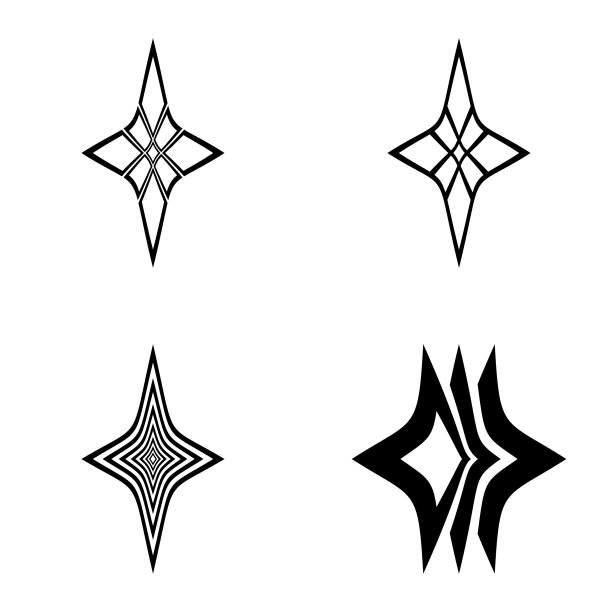 菱形星3平图标设置孤立在白色图片下载