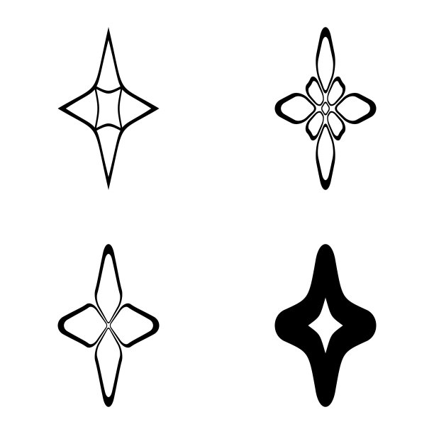 菱形星3平图标设置孤立在白色图片下载