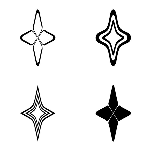 菱形星3平图标设置孤立在白色图片下载