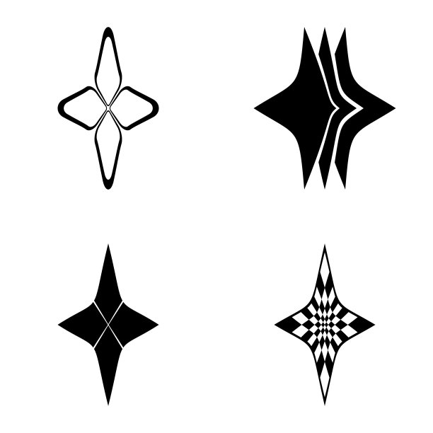 菱形星3平图标设置孤立在白色图片下载