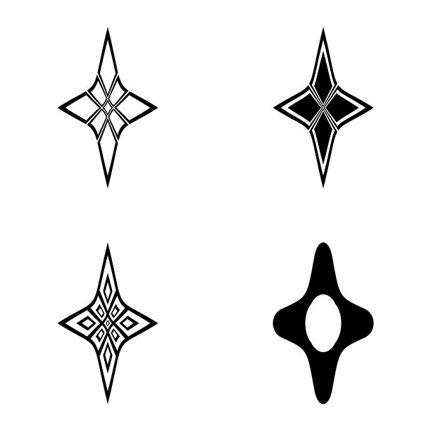 菱形星3平图标设置孤立在白色图片下载