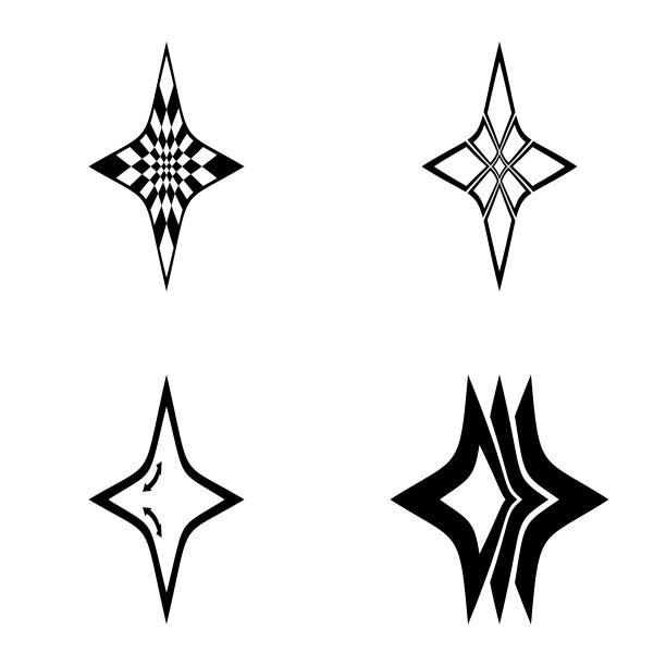 菱形星3平图标设置孤立在白色图片下载