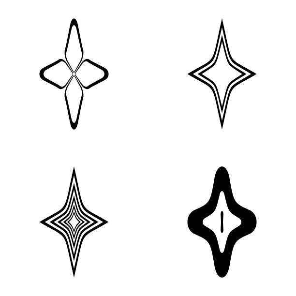 菱形星3平图标设置孤立在白色图片下载