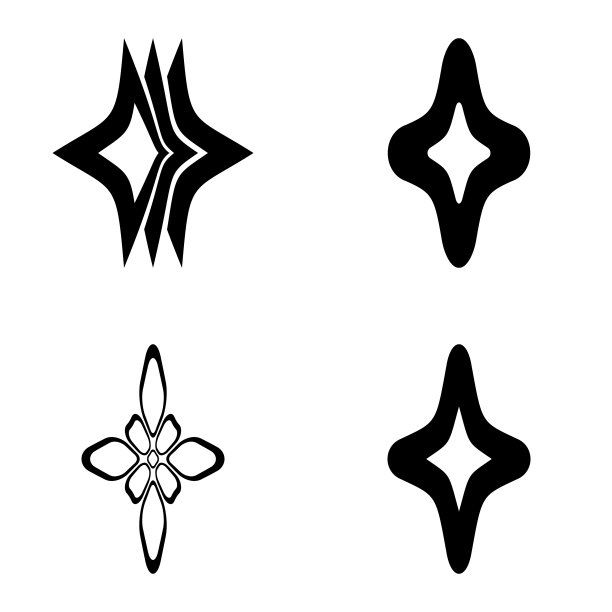 菱形星3平图标设置孤立在白色图片下载