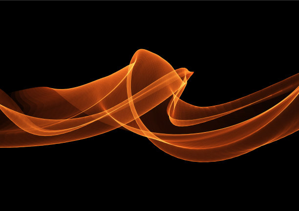 抽象的流动橙色波设计图片下载