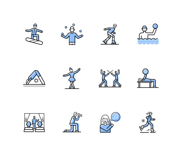 积极的爱好-现代线条设计风格图标图片下载