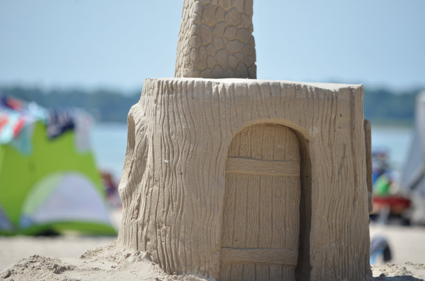 沙滩上的沙堡图片下载