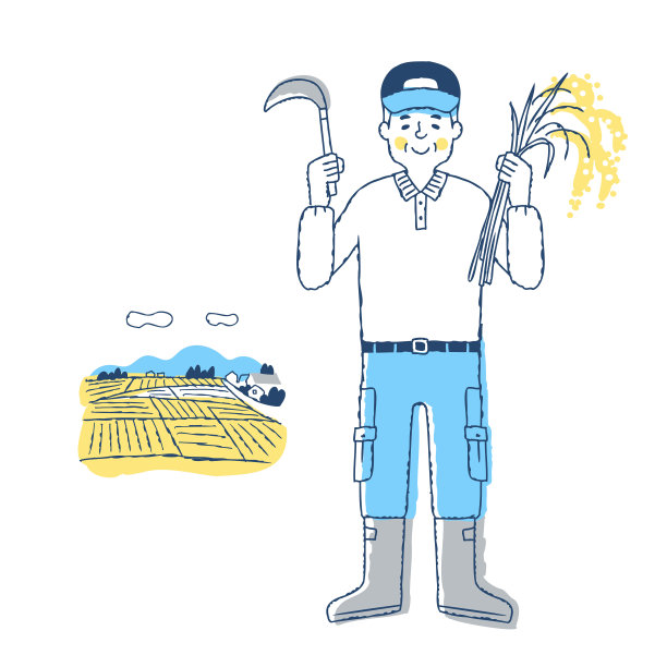 一个人从一个稻农那里长出了稻穗，一片水田的风景图片下载