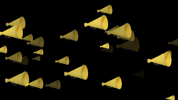 黑色背景的飞行扩音器图片下载