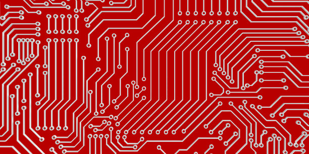 摘要电路板设计，红色背景图片下载