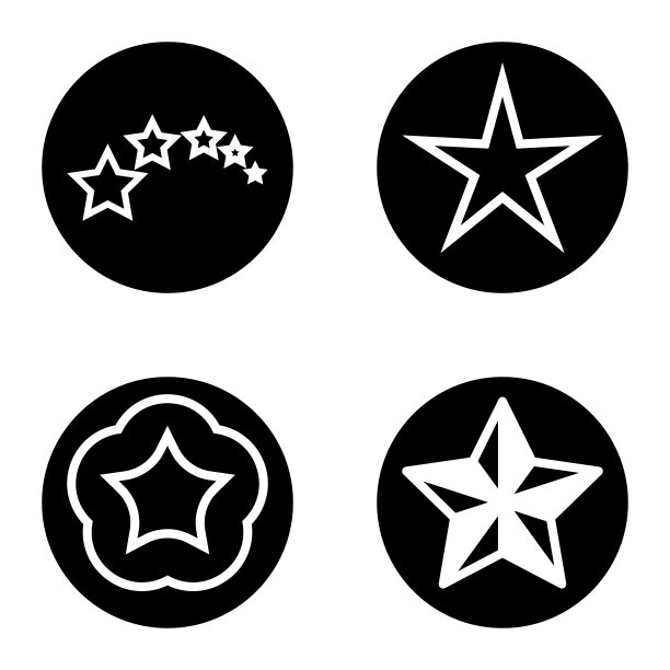 Stars1sg平面图标被隔离在白色上图片下载