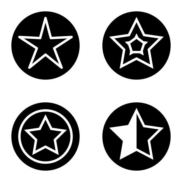 Stars1sg平面图标被隔离在白色上图片下载