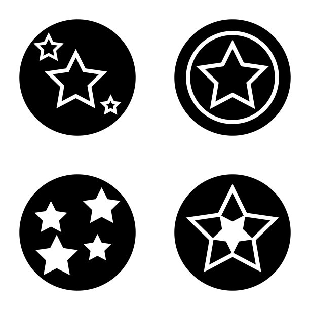 Stars1sg平面图标被隔离在白色上图片下载