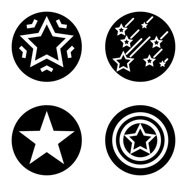 Stars1sg平面图标被隔离在白色上图片下载