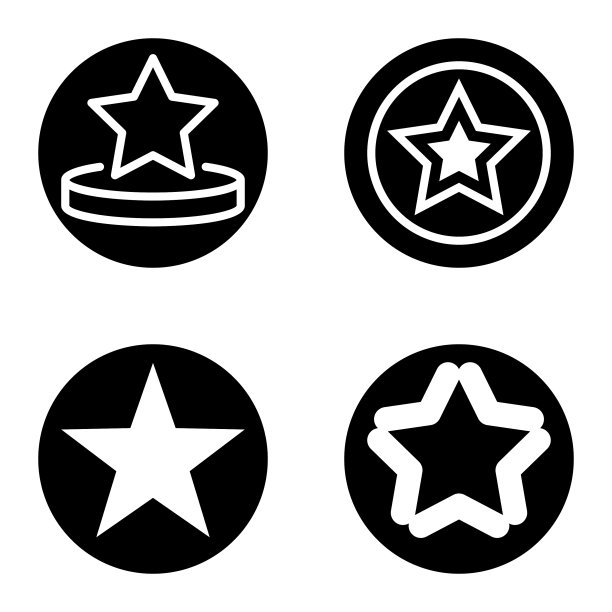 Stars1sg平面图标被隔离在白色上图片下载