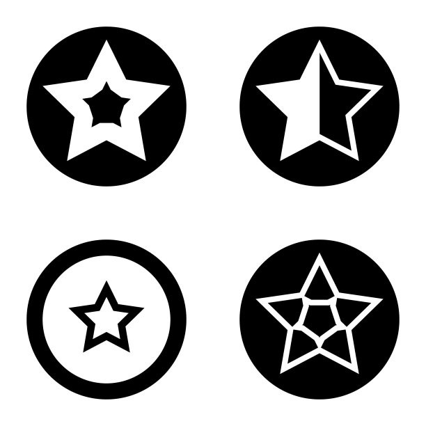 Stars1sg平面图标被隔离在白色上图片下载