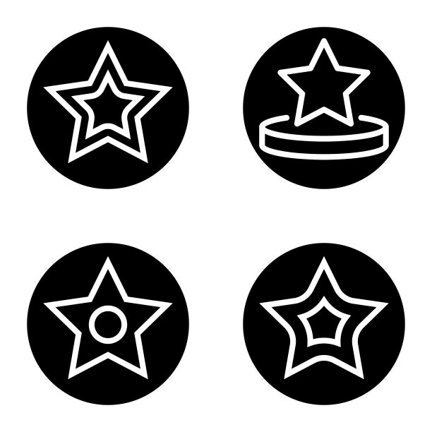 Stars1sg平面图标被隔离在白色上图片下载