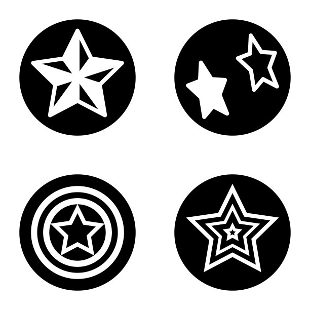 Stars1sg平面图标被隔离在白色上图片下载