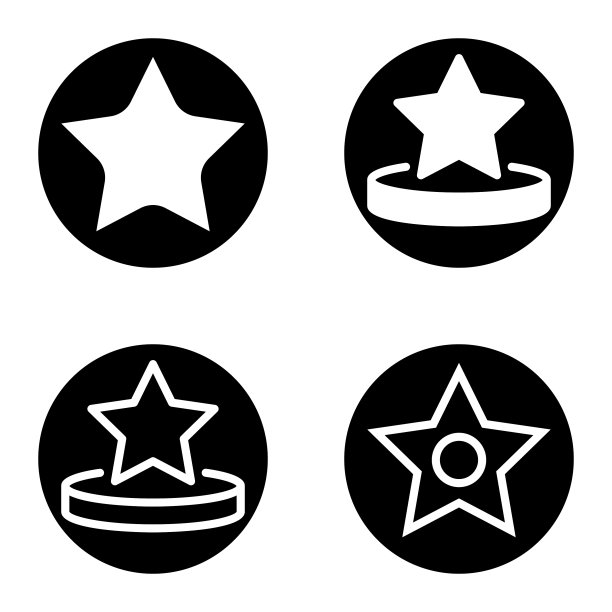 Stars1sg平面图标被隔离在白色上图片下载