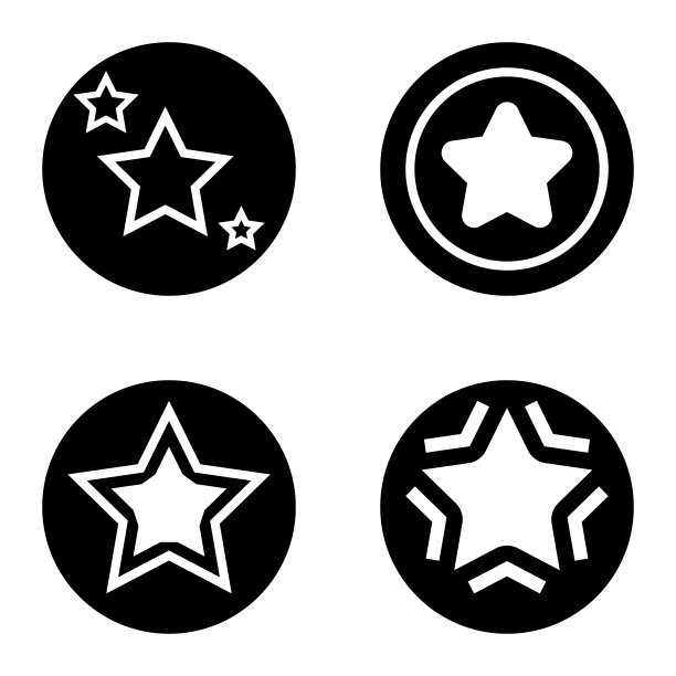 Stars1sg平面图标被隔离在白色上图片下载