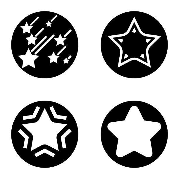 Stars1sg平面图标被隔离在白色上图片下载