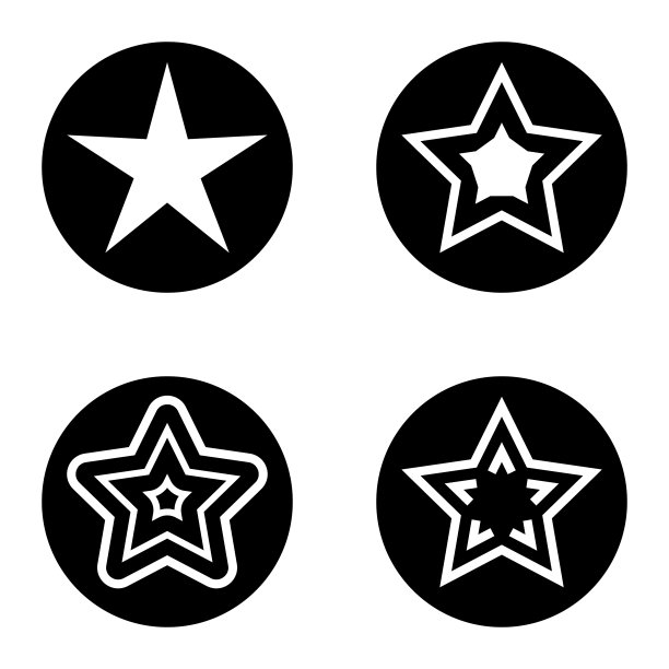 Stars1sg平面图标被隔离在白色上图片下载