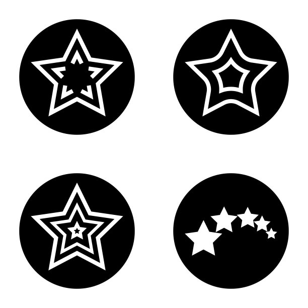 Stars1sg平面图标被隔离在白色上图片下载