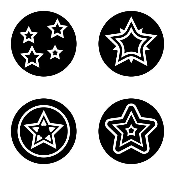 Stars1sg平面图标被隔离在白色上图片下载