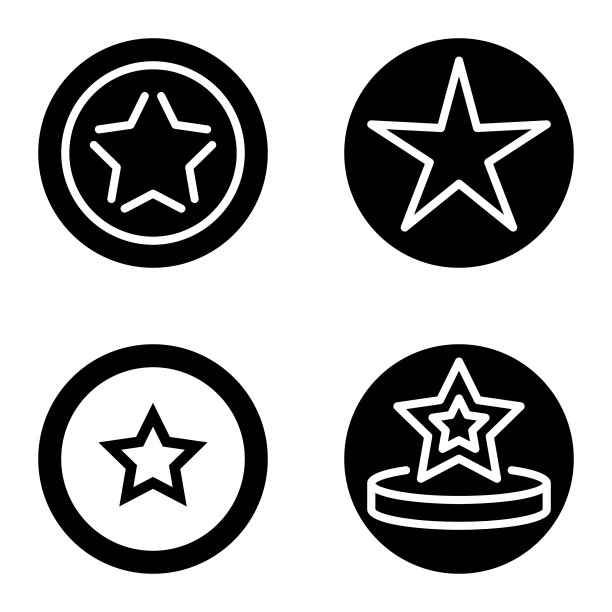 Stars1sg平面图标被隔离在白色上图片下载