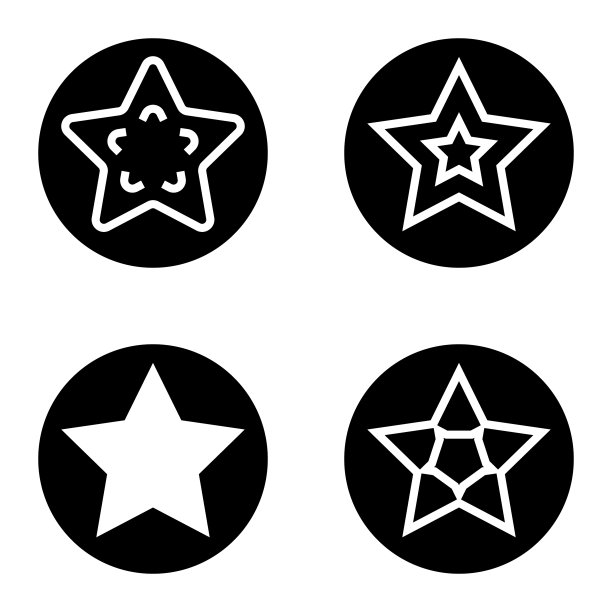 Stars1sg平面图标被隔离在白色上图片下载