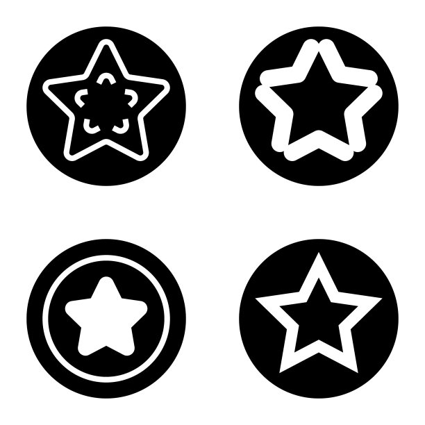 Stars1sg平面图标被隔离在白色上图片下载