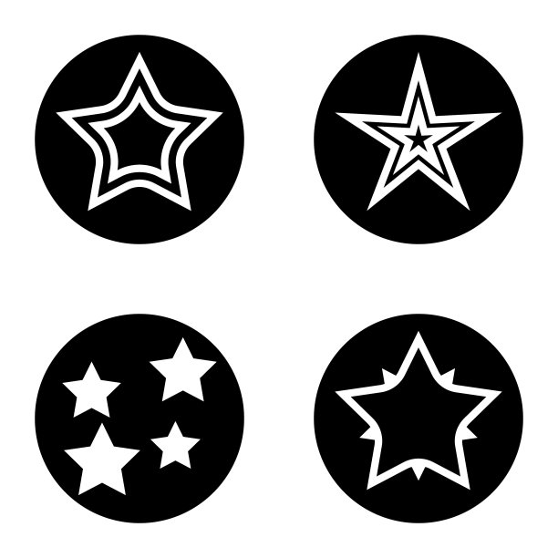 Stars1sg平面图标被隔离在白色上图片下载