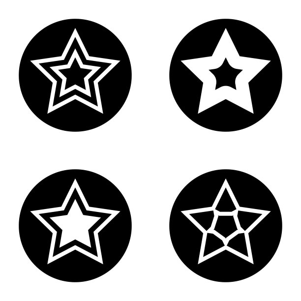 Stars1sg平面图标被隔离在白色上图片下载