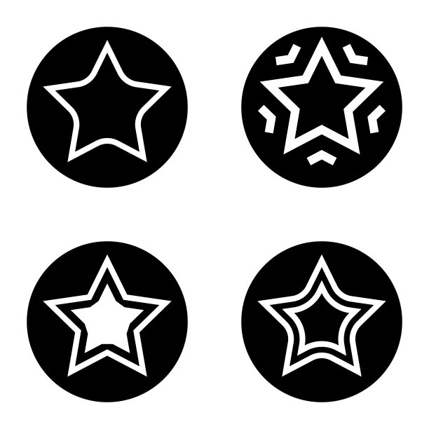 Stars1sg平面图标被隔离在白色上图片下载