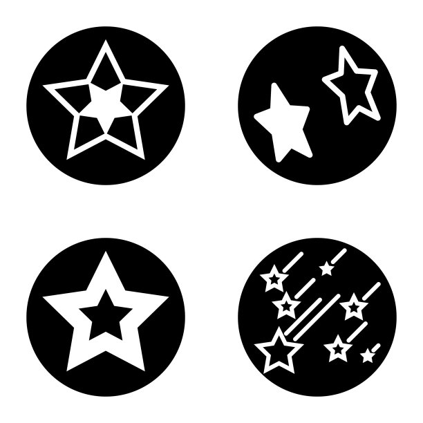 Stars1sg平面图标被隔离在白色上图片下载