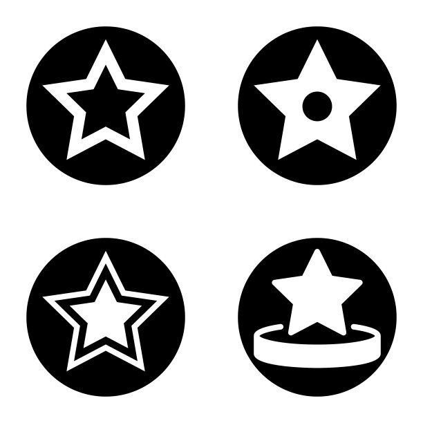 Stars1sg平面图标被隔离在白色上图片下载