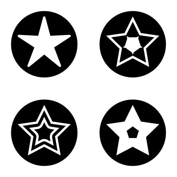 Stars1sg平面图标被隔离在白色上图片下载