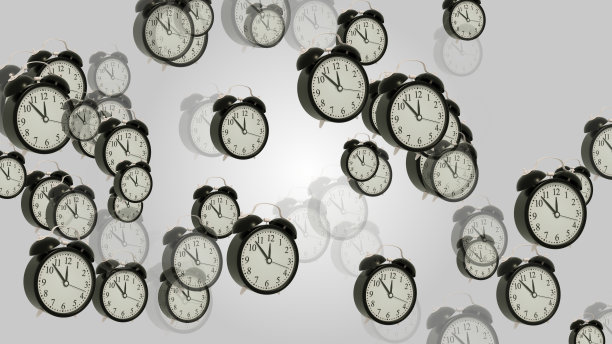 白色背景的飞行闹钟图片下载