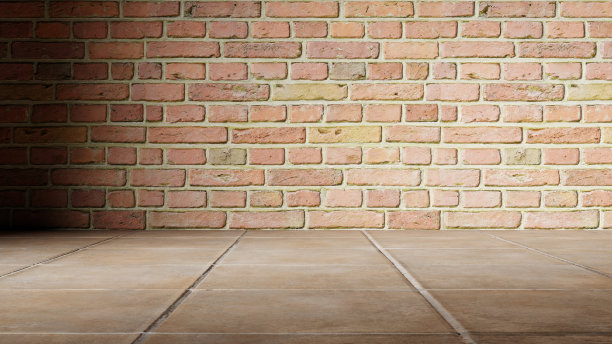 3 d渲染。砖房的空房间图片下载